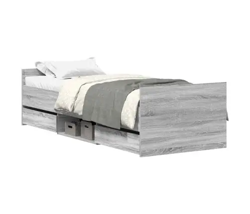 Gultas Rāmis Ar Galvgali Un Kājgali, Pelēks, 90X190 Cm Vidaxl