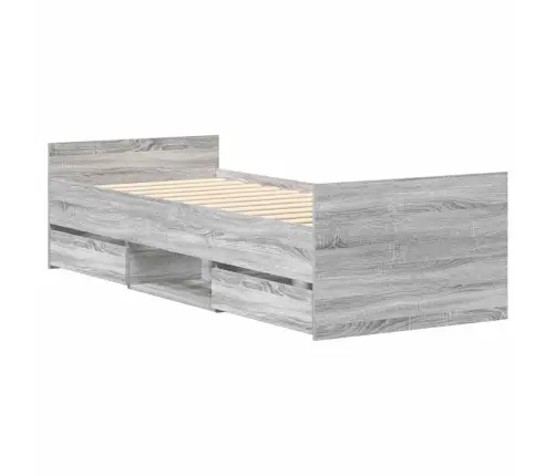 Gultas Rāmis Ar Galvgali Un Kājgali, Pelēks, 90X190 Cm Vidaxl