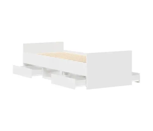 Gultas Rāmis Ar Galvgali Un Kājgali, Balts, 75X190 Cm Vidaxl