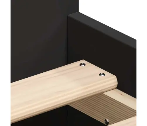 Peatsi Ja Jalutsiga Voodiraam, Must, 75 X 190 Cm