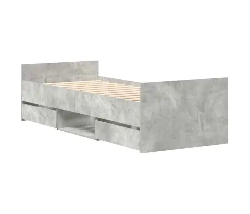 Peatsi Ja Jalutsiga Voodiraam, Betoonhall, 75 X 190 Cm