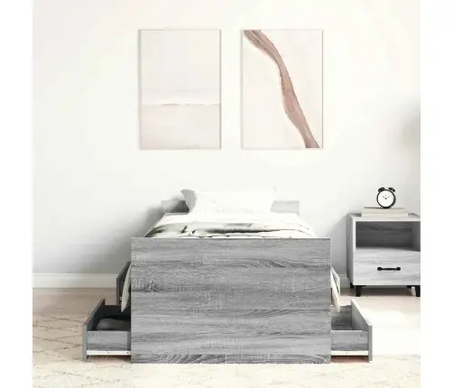 Gultas Rāmis Ar Galvgali Un Kājgali, Pelēks, 75X190 Cm Vidaxl