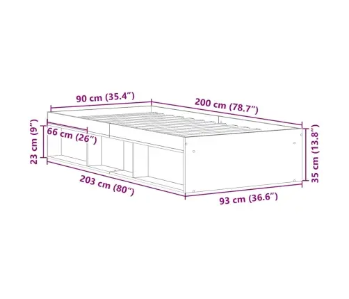 Lovos Rėmas, Baltos Spalvos, 90X200Cm