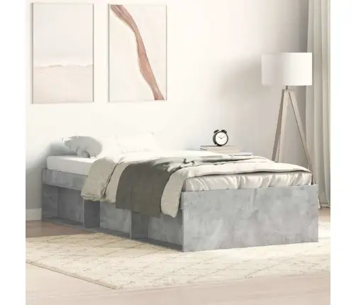 Gultas Rāmis, Betonpelēks, 90X200 Cm Vidaxl