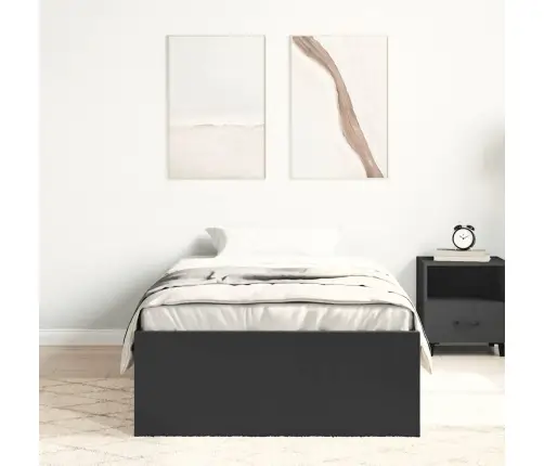 Gultas Rāmis, Melns, 75X190 Cm Vidaxl