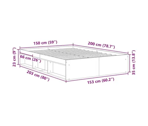 Lovos Rėmas, Pilkos Ąžuolo Spalvos, 150X200cm Didelis