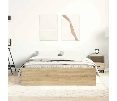 Lovos Rėmas, Sonoma Ąžuolo Spalvos, 120X190cm Mažas Dvivietis