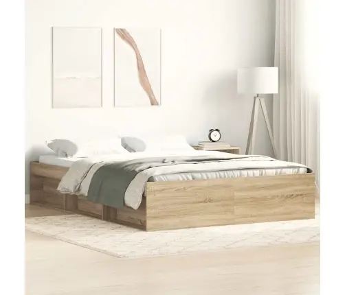 Lovos Rėmas, Sonoma Ąžuolo Spalvos, 120X190cm Mažas Dvivietis