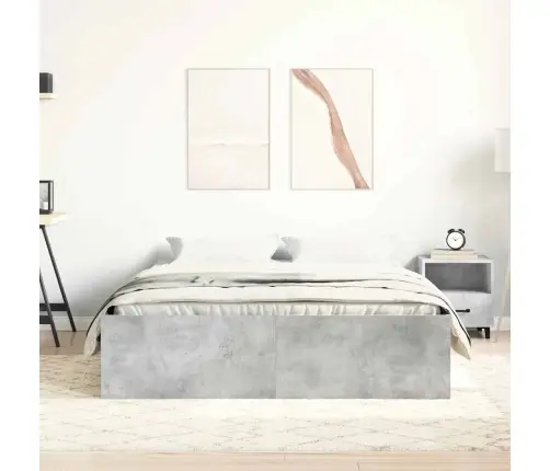 Gultas Rāmis, Betona Pelēks, 120X190 Cm Vidaxl