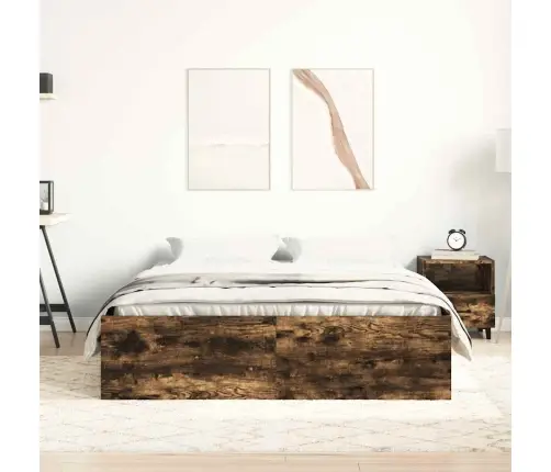 Gultas Rāmis, Ozolkoka Krāsa, 140X190 Cm Vidaxl