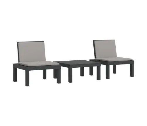 Sodo Poilsio Komplektas Su Pagalvėlėmis, 3 Dalių, Antracito, Pp