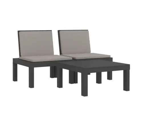 Sodo Poilsio Komplektas Su Pagalvėlėmis, 3 Dalių, Antracito, Pp