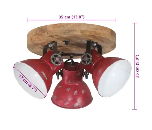 Sienas Lampa, 25 W, Bružāti Sarkana, 35X35X25 Cm, E27 Vidaxl