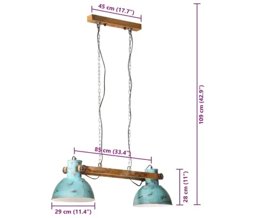Laelamp 25 W, Kulunud Sinine, 85 X 28 X 109 cm E27