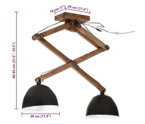 Laelamp, 25 W, Must, 29 X 18 X 85 cm E27