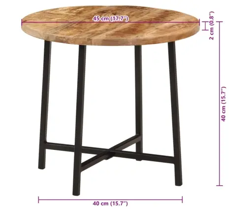 Kohvilaud, 45 X 45 X 40 cm Mangopuit Ja Raud