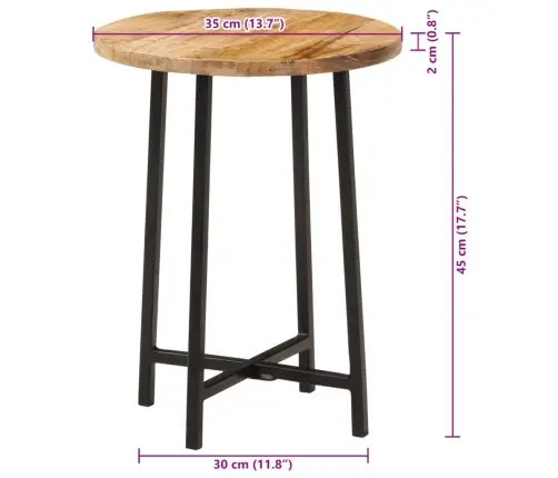 Kohvilaud, 35 X 35 X 45 cm Mangopuit Ja Raud