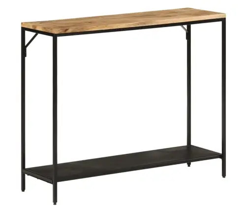 Konsoles Galdiņš, 90X30X75 Cm, Neapstrādāts Mango Koks, Dzelzs Vidaxl
