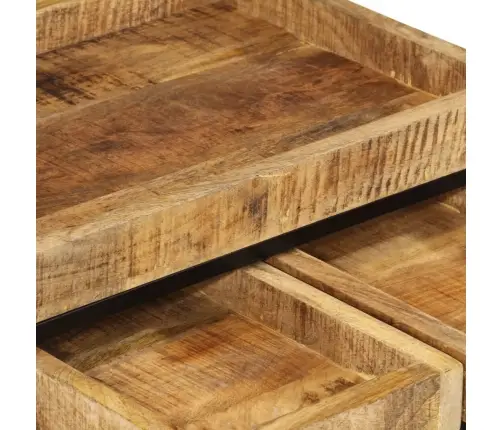 Kafijas Galdiņi, 3 Gab., Sabīdāmi, Mango Masīvkoks, Dzelzs Vidaxl