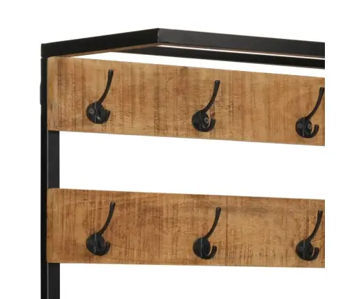 Riidenagi Jalatsiriiuliga 68X30X182 Cm Töötlemata Mangopuit