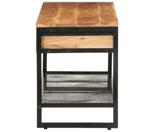 Apavu Sols, 110X35X45 Cm, Akācijas Masīvkoks, Dzelzs Vidaxl