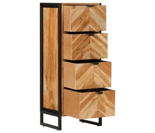 Vannasistabas Skapītis, 40X30X100Cm, Akācijas Masīvkoks, Dzelzs Vidaxl