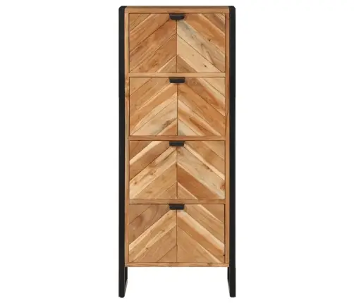 Vannasistabas Skapītis, 40X30X100Cm, Akācijas Masīvkoks, Dzelzs Vidaxl