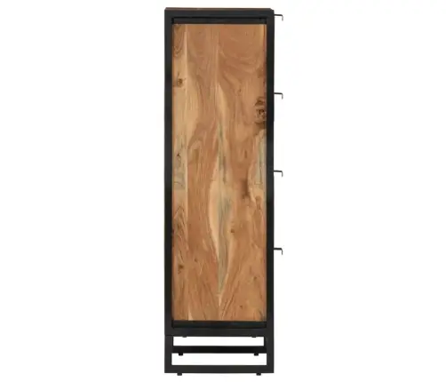 Vannasistabas Skapītis, 40X30X100Cm, Akācijas Masīvkoks, Dzelzs Vidaxl