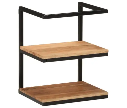 Sienas Plaukts, 40X30X50 Cm, Akācijas Masīvkoks, Dzelzs Vidaxl