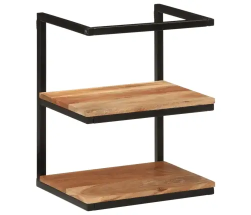 Sienas Plaukts, 40X30X50 Cm, Akācijas Masīvkoks, Dzelzs Vidaxl