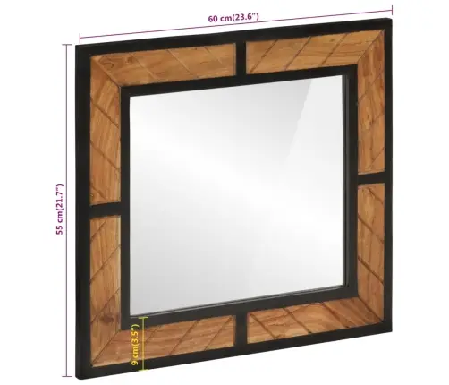 Vannasistabas Spogulis, 60X1X55 Cm, Akācijas Masīvkoks Vidaxl