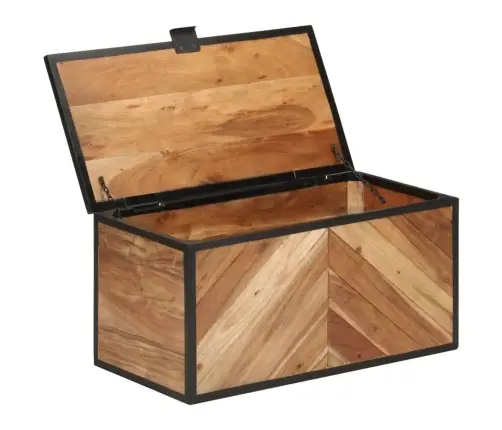Uzglabāšanas Kaste, 60X30X30 Cm, Akācijas Masīvkoks, Dzelzs Vidaxl