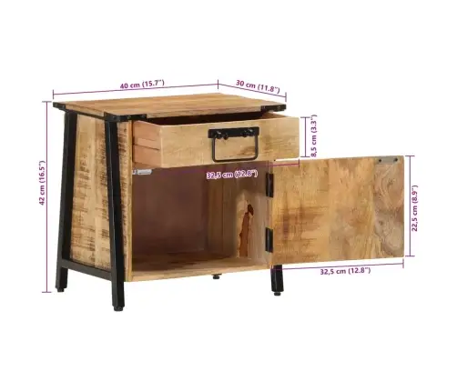 Öökapp, 40 X 30 X 42 cm Mangopuit