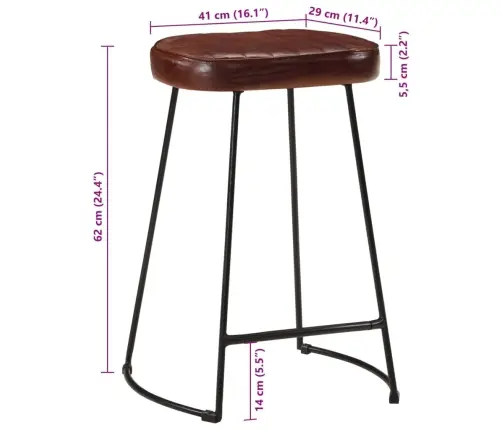 Bāra Krēsli, 2 Gab., Tumši Brūni, 41X29X62 Cm Vidaxl