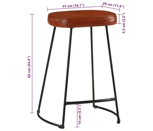 Bāra Krēsli, 2 Gab., Tumši Brūni, 41X29X62 Cm Vidaxl