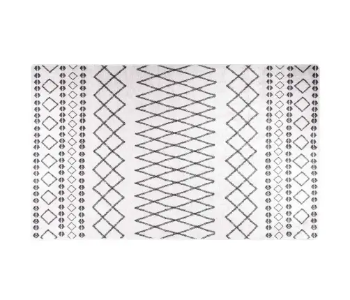 Paklājs, 120X170 Cm, Mazgājams, Neslīdošs, Melna Ar Baltu Vidaxl