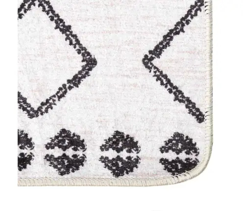 Paklājs, 120X170 Cm, Mazgājams, Neslīdošs, Melna Ar Baltu Vidaxl