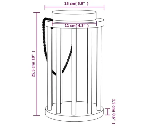 Siena Barotava Trušiem, Ø15X25,5 Cm, Egles Masīvkoks Vidaxl