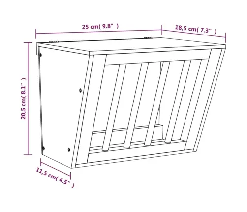 Siena Barotava Trušiem, 25X18,5X20,5 Cm, Egles Masīvkoks Vidaxl