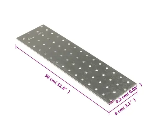Perforuotos Plokštės, 20Vnt., 300X80Mm, Plienas, 2Mm