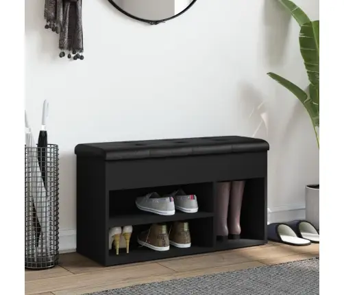 Apavu Skapītis, Melns, 82X32X45,5 Cm, Inženierijas Koks Vidaxl