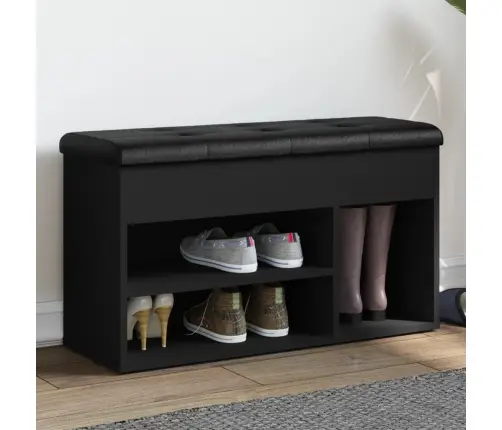 Apavu Skapītis, Melns, 82X32X45,5 Cm, Inženierijas Koks Vidaxl