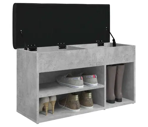 Apavu Skapītis, Betona Pelēks, 82X32X45,5 Cm, Inženierijas Koks Vidaxl