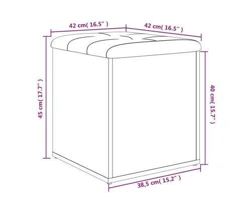 Uzglabāšanas Sols, Koka Krāsa, 42X42X45 Cm, Inženierijas Koks Vidaxl