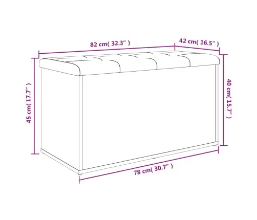 Hoiupink, Suitsutatud Tamm, 82 X 42 X 45 cm Tehispuit