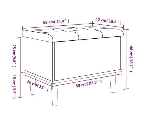 Uzglabāšanas Sols, Koka Krāsa, 62X42X46 Cm, Inženierijas Koks Vidaxl
