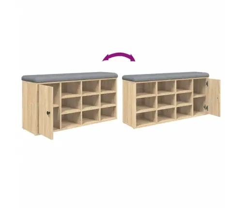 Apavu Skapītis, Ozolkoka Krāsa, 102X32X50 Cm, Inženierijas Koks Vidaxl