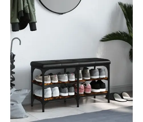 Batų Suoliukas, Dūminio Ąžuolo, 82X32X47cm Apdirbta Mediena