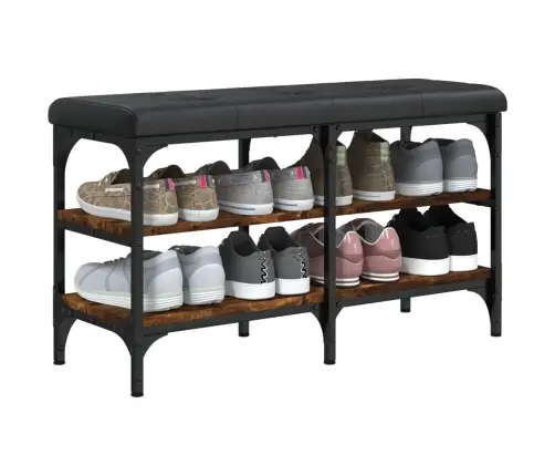 Batų Suoliukas, Dūminio Ąžuolo, 82X32X47cm Apdirbta Mediena