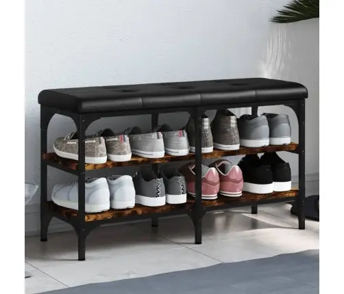 Batų Suoliukas, Dūminio Ąžuolo, 82X32X47cm Apdirbta Mediena